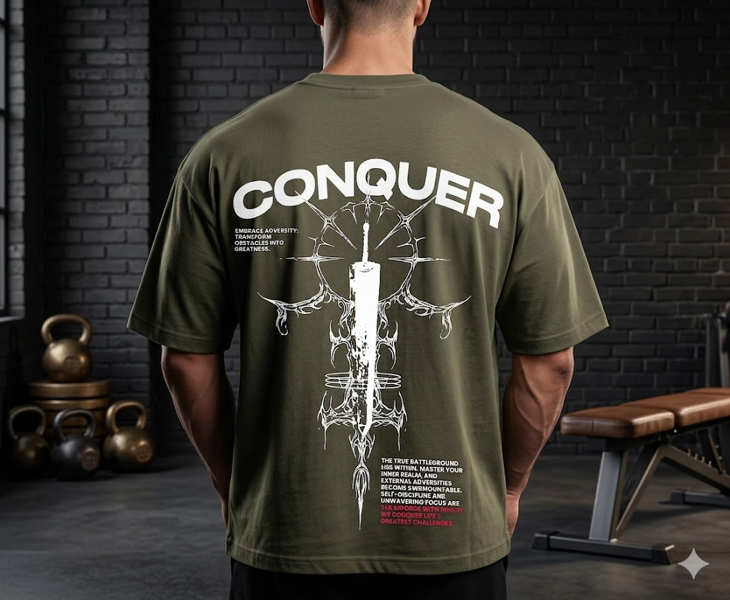 Conquer Olive Drop Shoulder