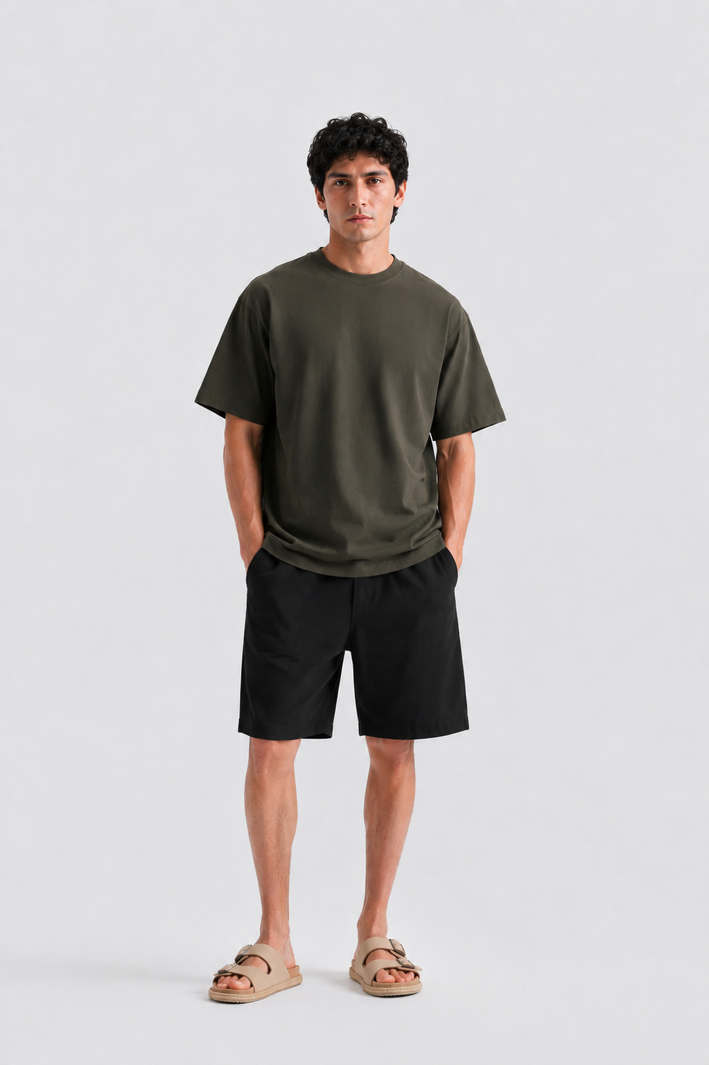 Conquer Olive  Drop Shoulder