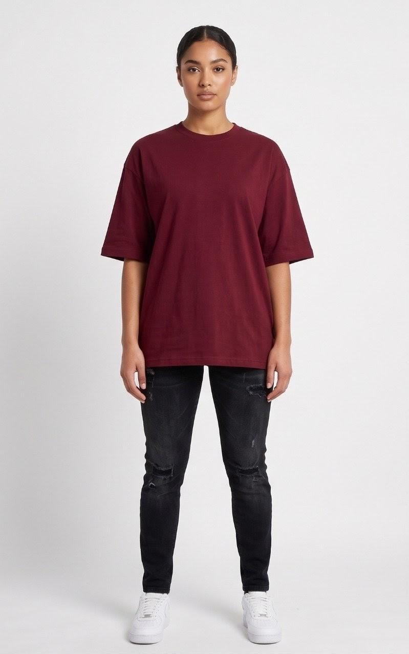Maroon Drop Shoulder
