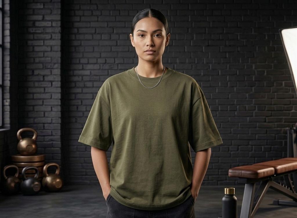 Conquer Olive  Drop Shoulder