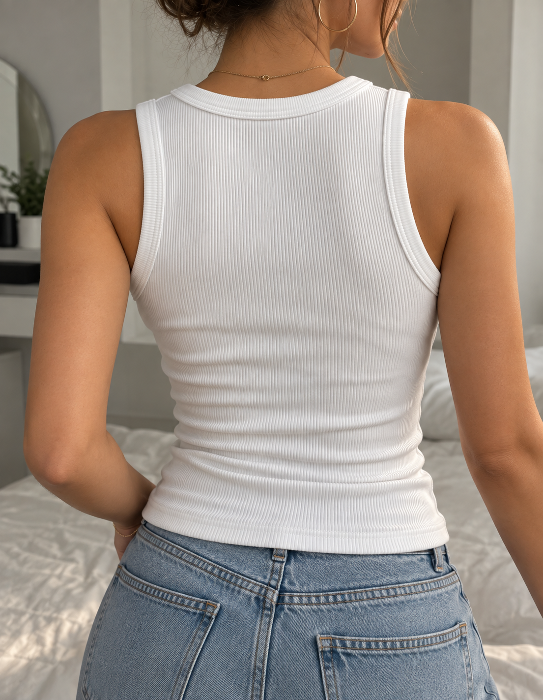 White Ribbed